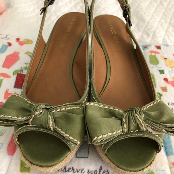 Franco Sarto Shoes - Franco Sarto Green Wedges new  never worn Size 10